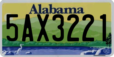 AL license plate 5AX3221