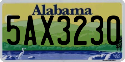 AL license plate 5AX3230