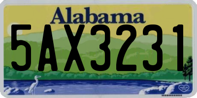 AL license plate 5AX3231