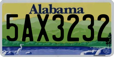 AL license plate 5AX3232