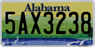 AL license plate 5AX3238
