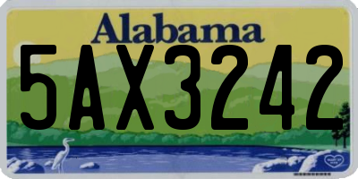 AL license plate 5AX3242