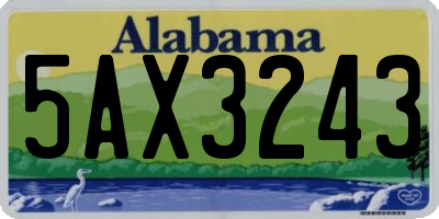 AL license plate 5AX3243
