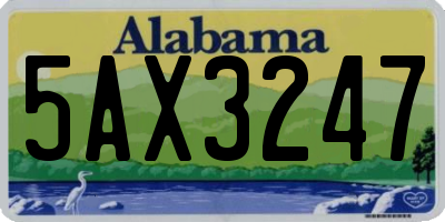 AL license plate 5AX3247