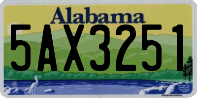 AL license plate 5AX3251