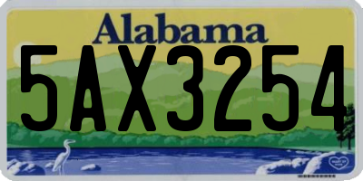 AL license plate 5AX3254