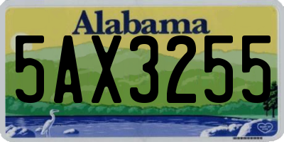 AL license plate 5AX3255