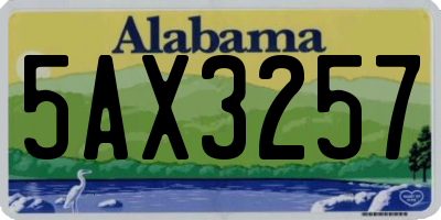 AL license plate 5AX3257