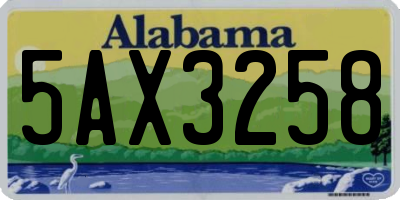 AL license plate 5AX3258
