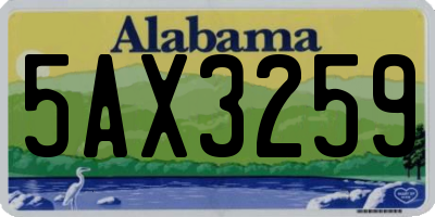 AL license plate 5AX3259