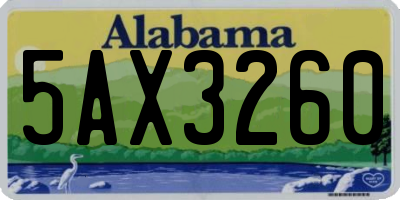 AL license plate 5AX3260