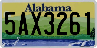 AL license plate 5AX3261