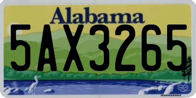 AL license plate 5AX3265