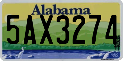 AL license plate 5AX3274