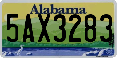 AL license plate 5AX3283