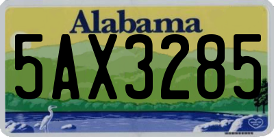 AL license plate 5AX3285