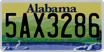 AL license plate 5AX3286