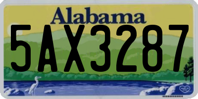 AL license plate 5AX3287