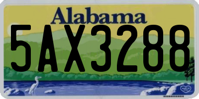 AL license plate 5AX3288