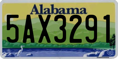 AL license plate 5AX3291