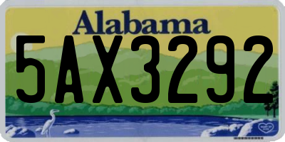 AL license plate 5AX3292