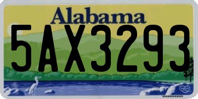 AL license plate 5AX3293