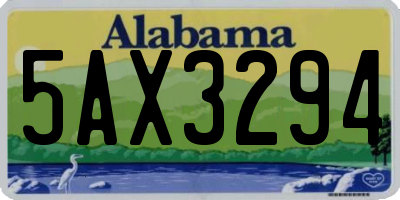 AL license plate 5AX3294