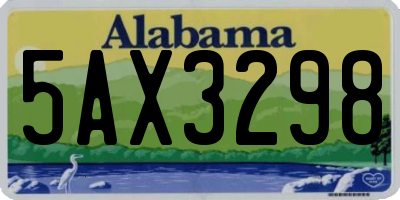 AL license plate 5AX3298