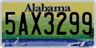 AL license plate 5AX3299