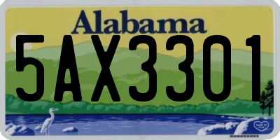 AL license plate 5AX3301