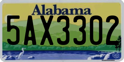 AL license plate 5AX3302