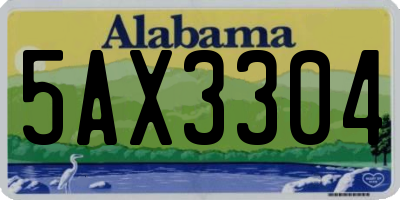 AL license plate 5AX3304