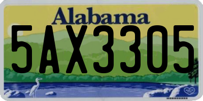 AL license plate 5AX3305