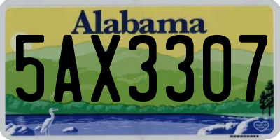 AL license plate 5AX3307