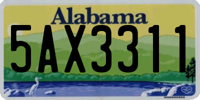 AL license plate 5AX3311
