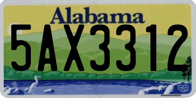 AL license plate 5AX3312