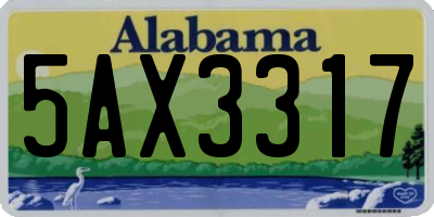 AL license plate 5AX3317