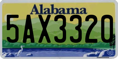 AL license plate 5AX3320