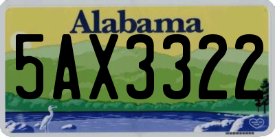 AL license plate 5AX3322