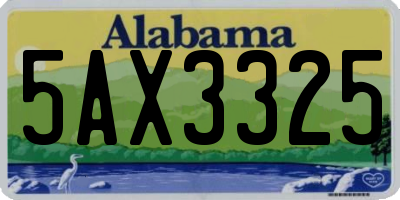 AL license plate 5AX3325