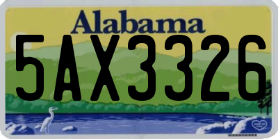 AL license plate 5AX3326
