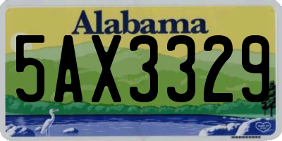 AL license plate 5AX3329