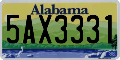 AL license plate 5AX3331