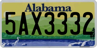 AL license plate 5AX3332