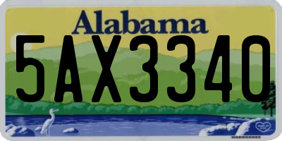 AL license plate 5AX3340