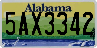 AL license plate 5AX3342
