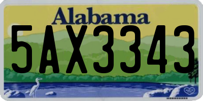 AL license plate 5AX3343