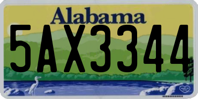 AL license plate 5AX3344