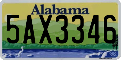 AL license plate 5AX3346