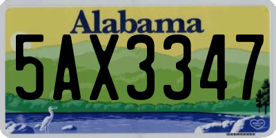 AL license plate 5AX3347